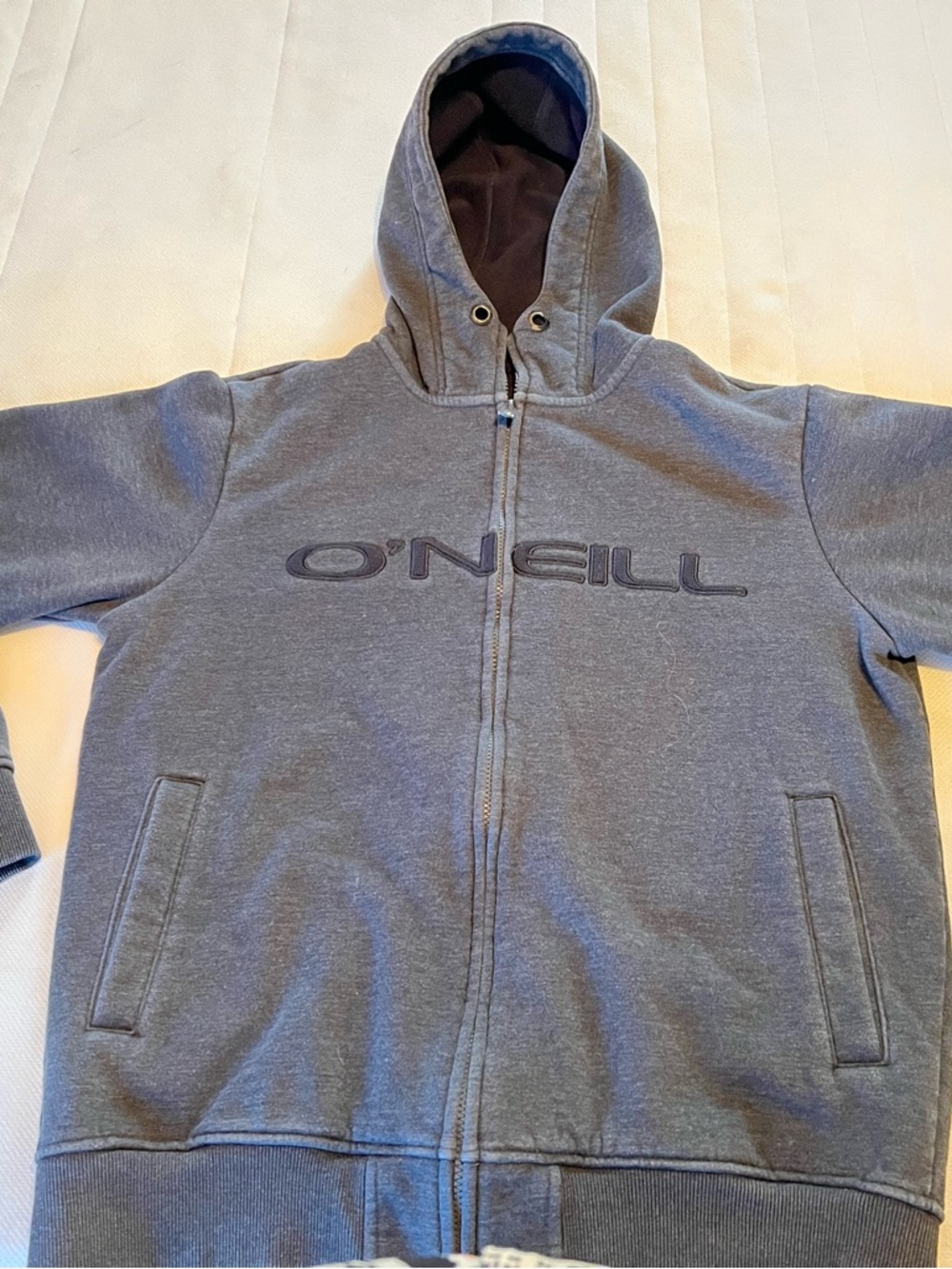 O'Neill Dark Gray Full-Zip Hooded Sweatshirt (vintage)